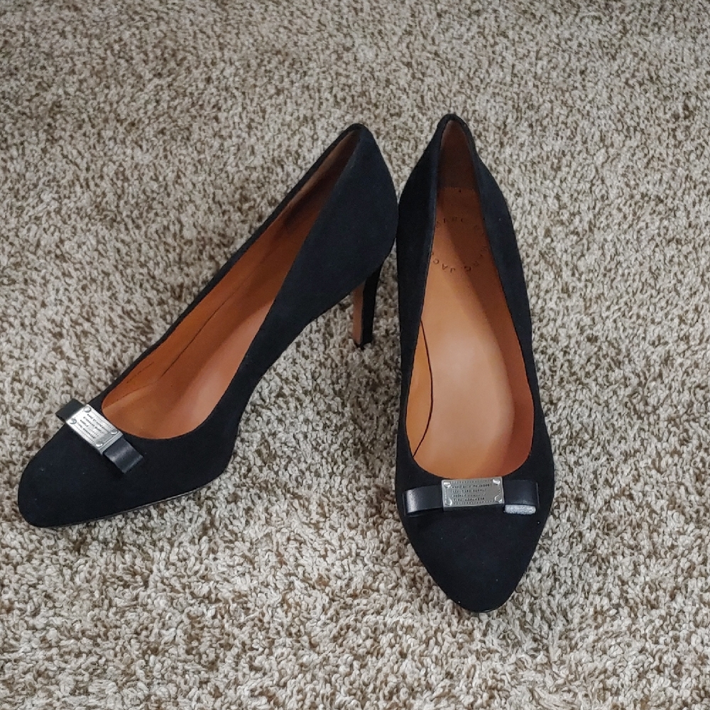 Marc By Marc Jacobs Heels Suede Bow Black Pumps Women's Size 40
